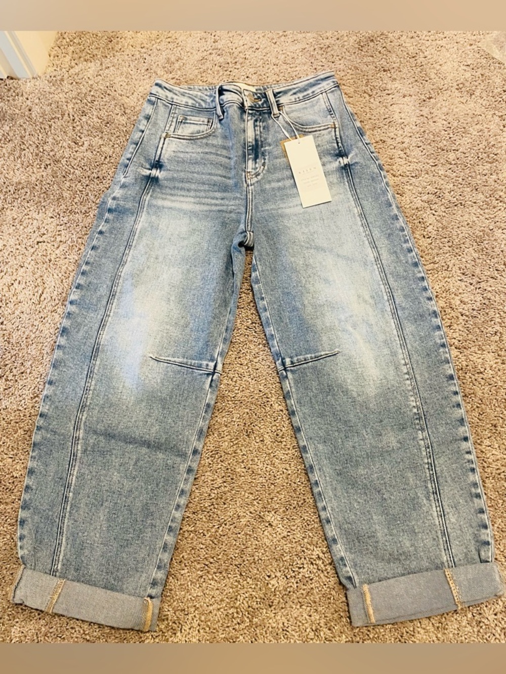 High-Rise Light Wash Wide Leg Jeans
